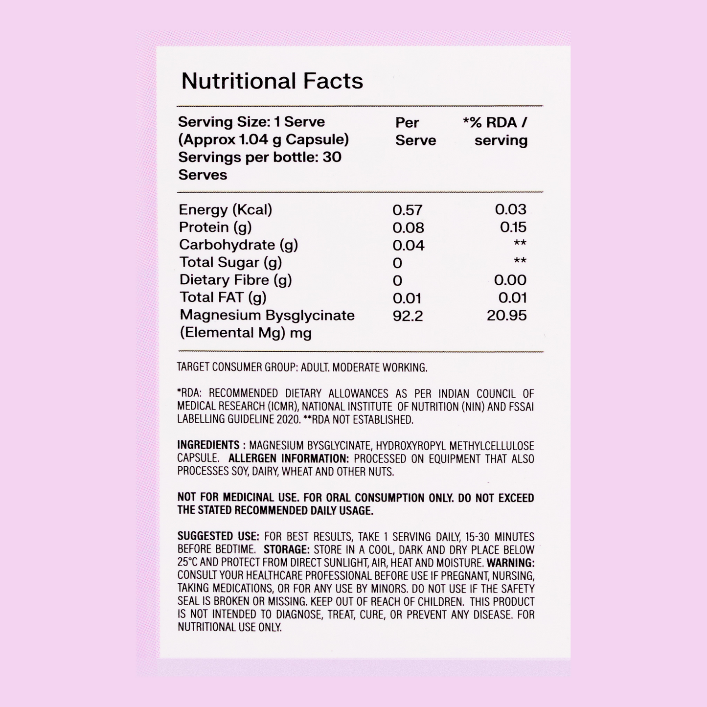 Deep Rest: Advanced Magnesium Bisglycinate